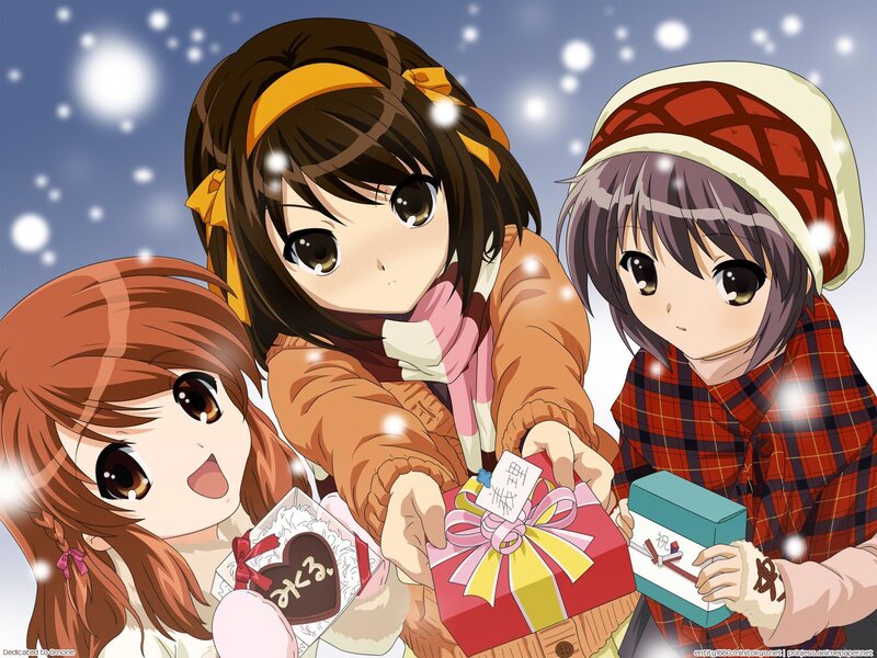Three Girls Holding Gifts