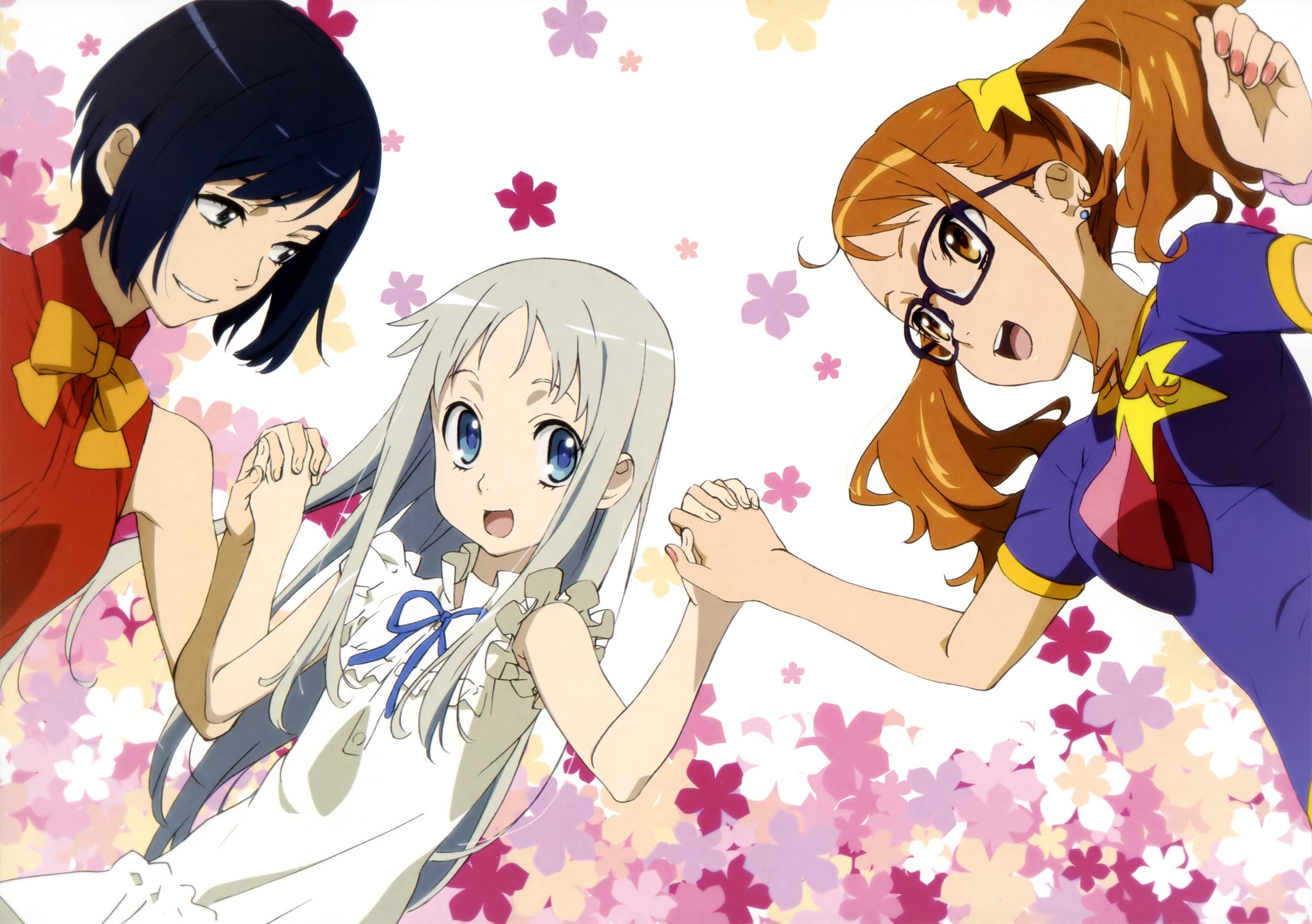 three girls holding hands
