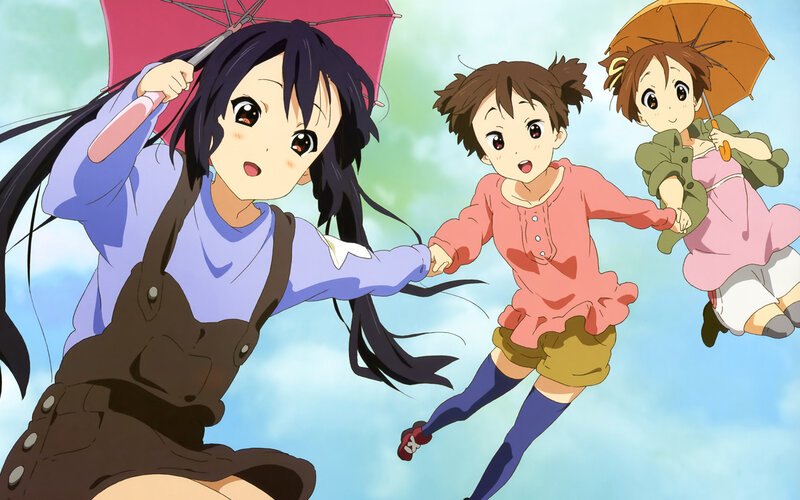 Three Girls Holding Hands — Blue