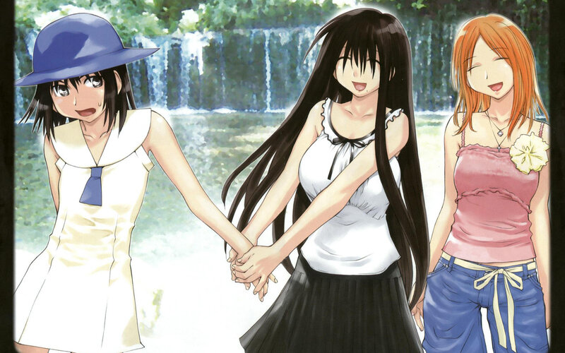 three girls holding hands