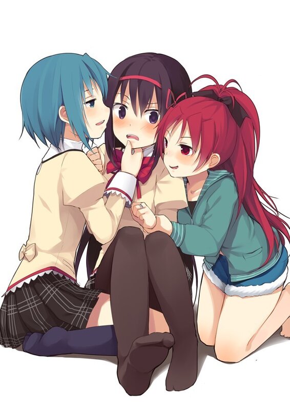 Three girls hugging