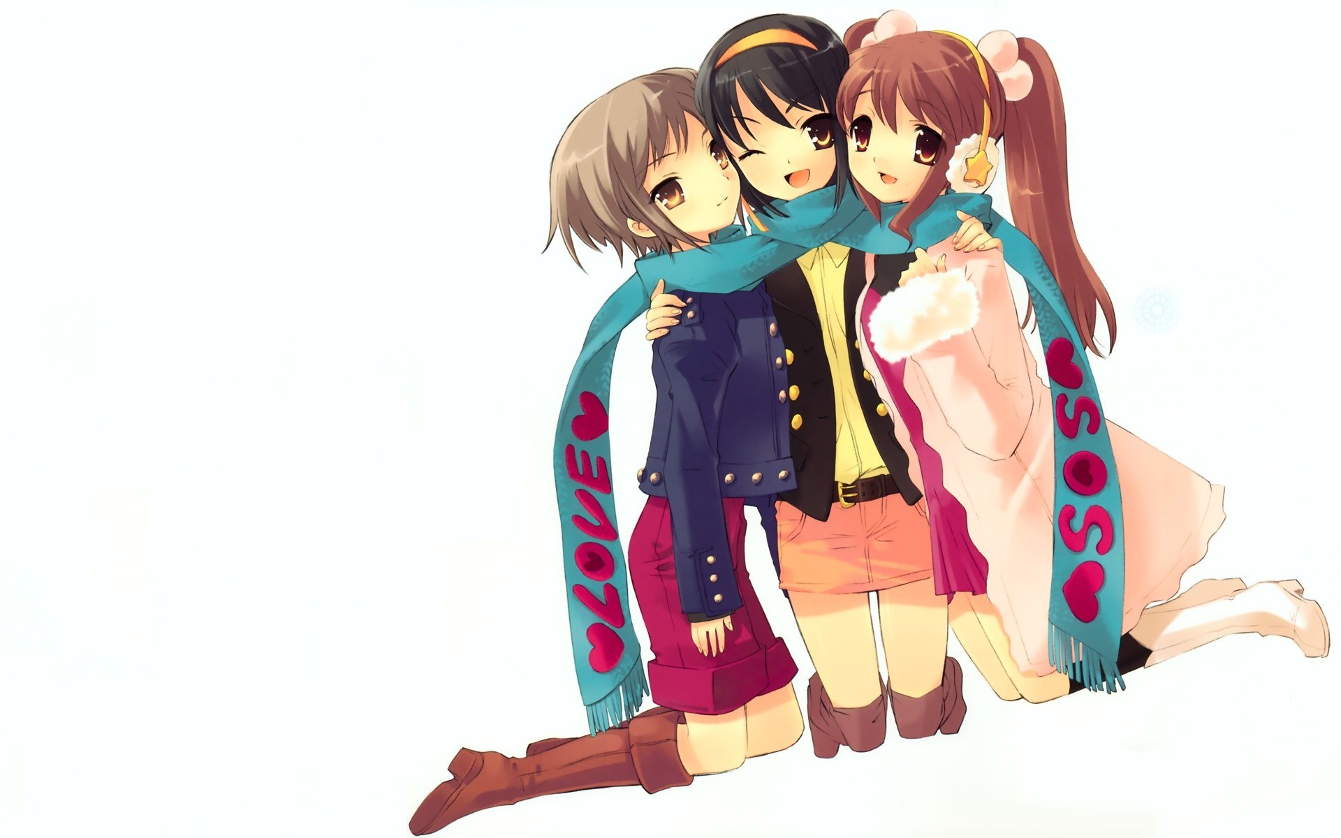 three girls hugging