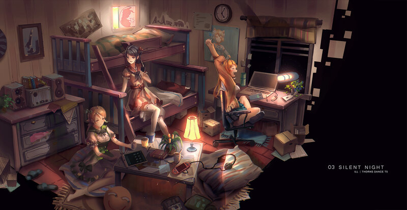 Three Girls in a Bedroom — Brown