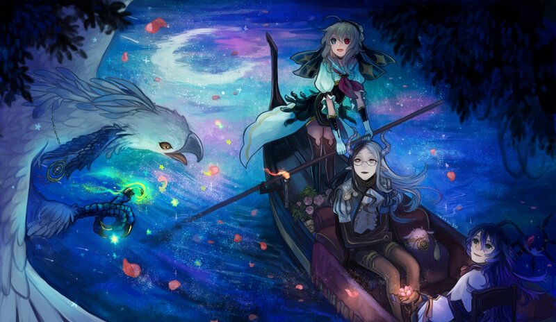 Three Girls in a Boat — Blue