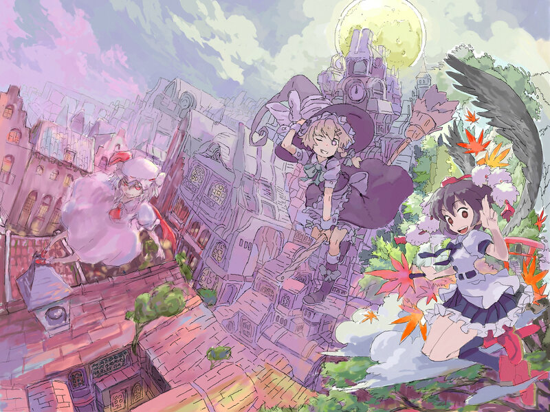 Three Girls in a City — Purple