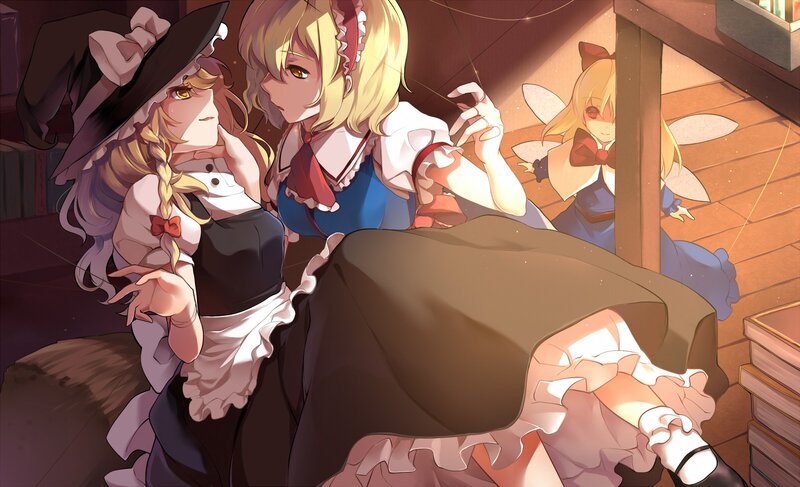 Three girls in a cozy room
