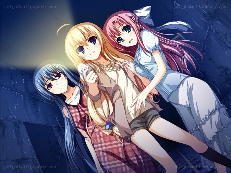 three girls in a dark tunnel