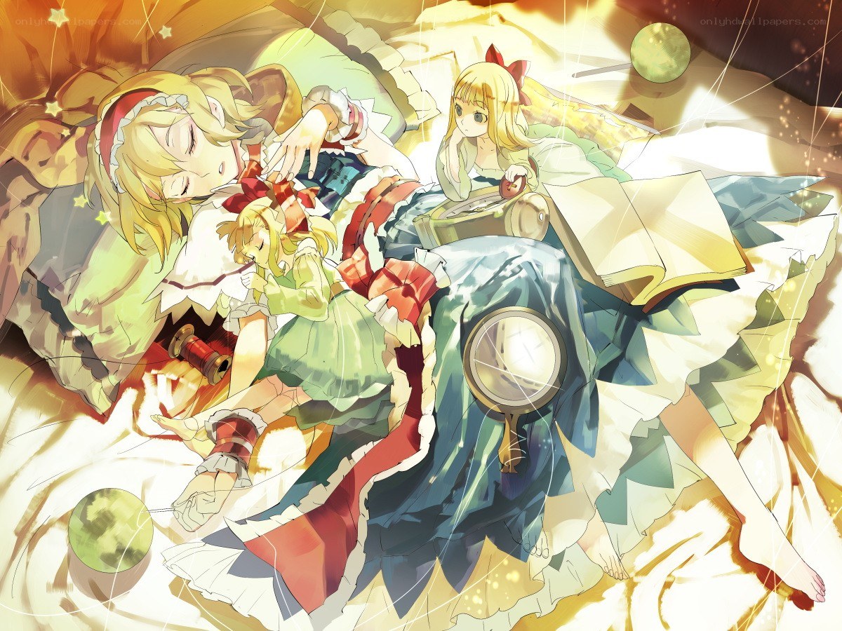 Three girls in a dreamy scene