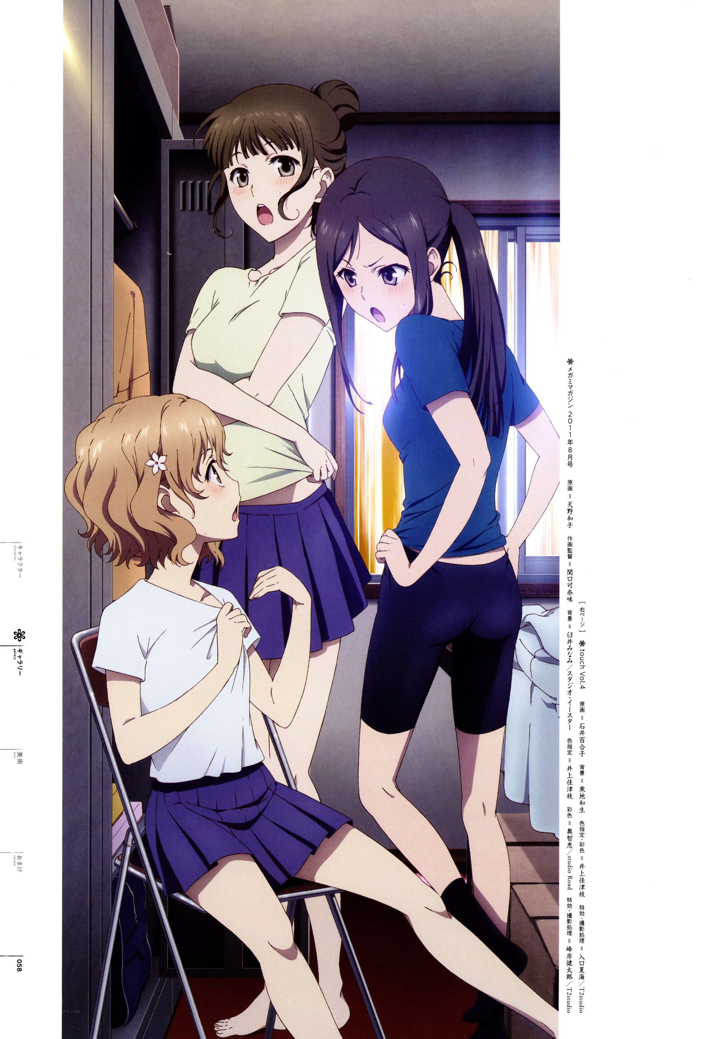 Three girls in a dressing room