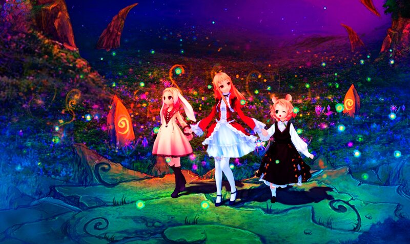 Three Girls in a Fantasy Landscape