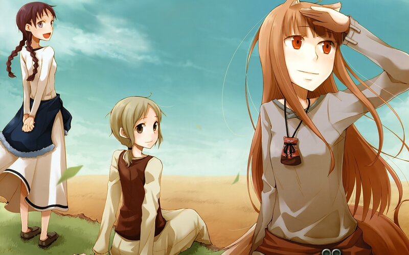 Three girls in a field