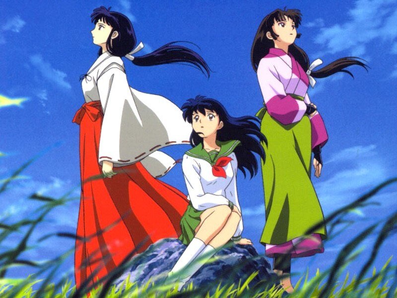 Three girls in a field