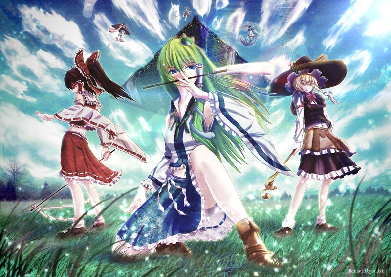 Three Girls in a Field — Green, Dramatic