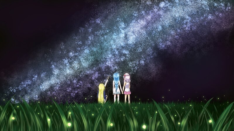 Three Girls in a Field — Green, Serene, Night