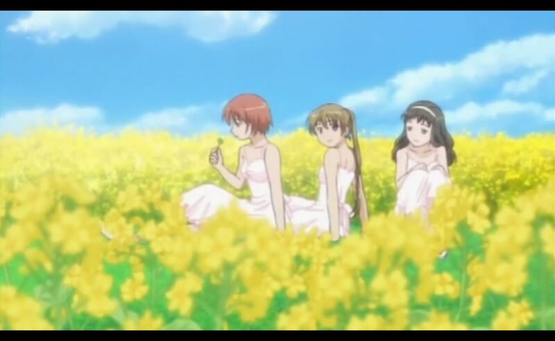 Three Girls in a Field — Yellow, Serene