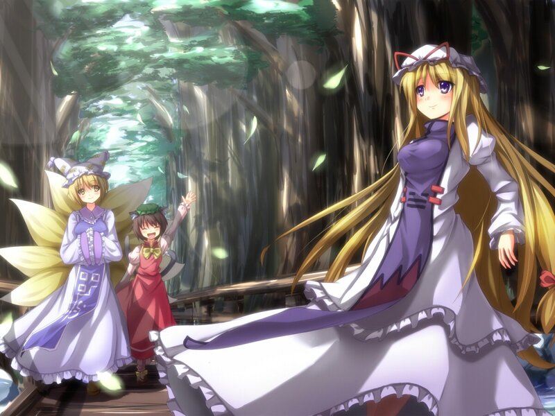 Three Girls in a Forest — White, Serene