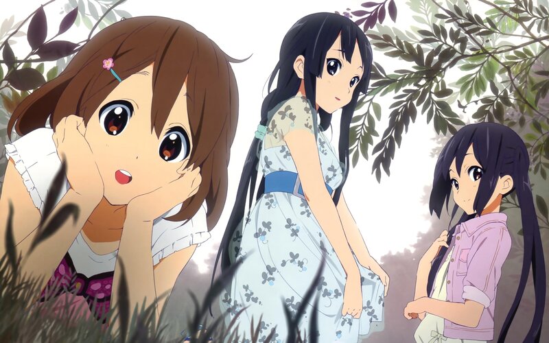 Three girls in a garden