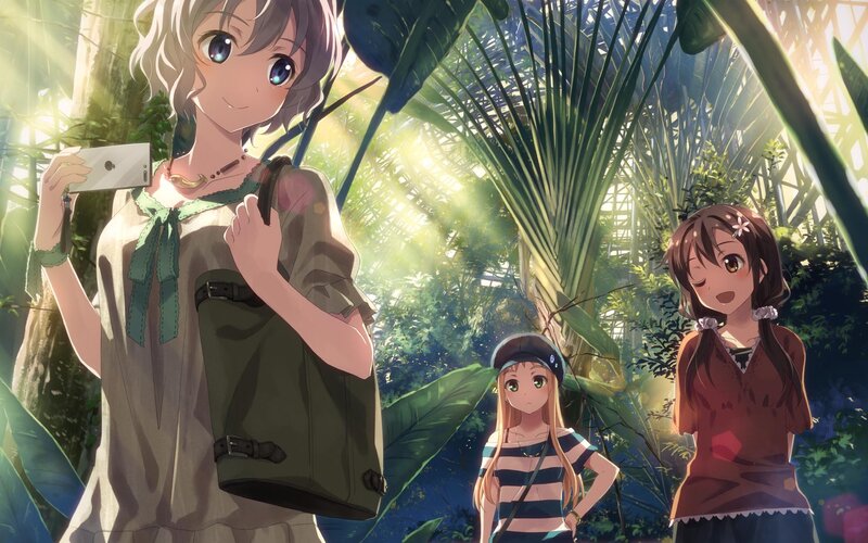 Three Girls in a Greenhouse