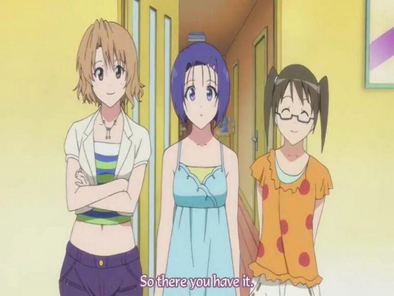 three girls in a hallway