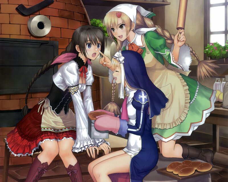 Three Girls in a Kitchen — Blue