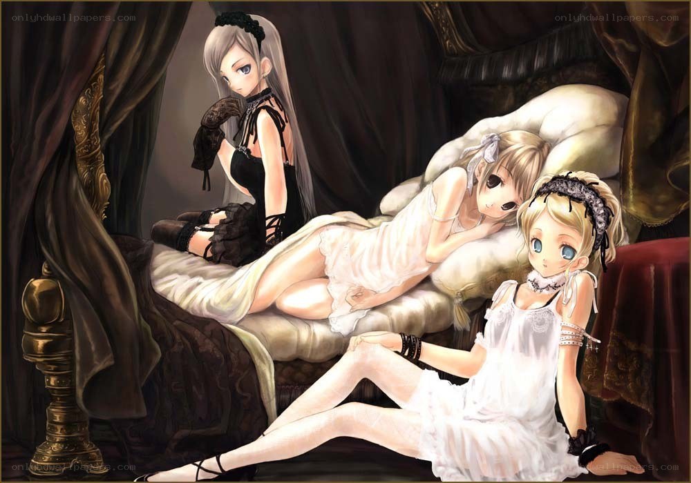 Three girls in a luxurious room