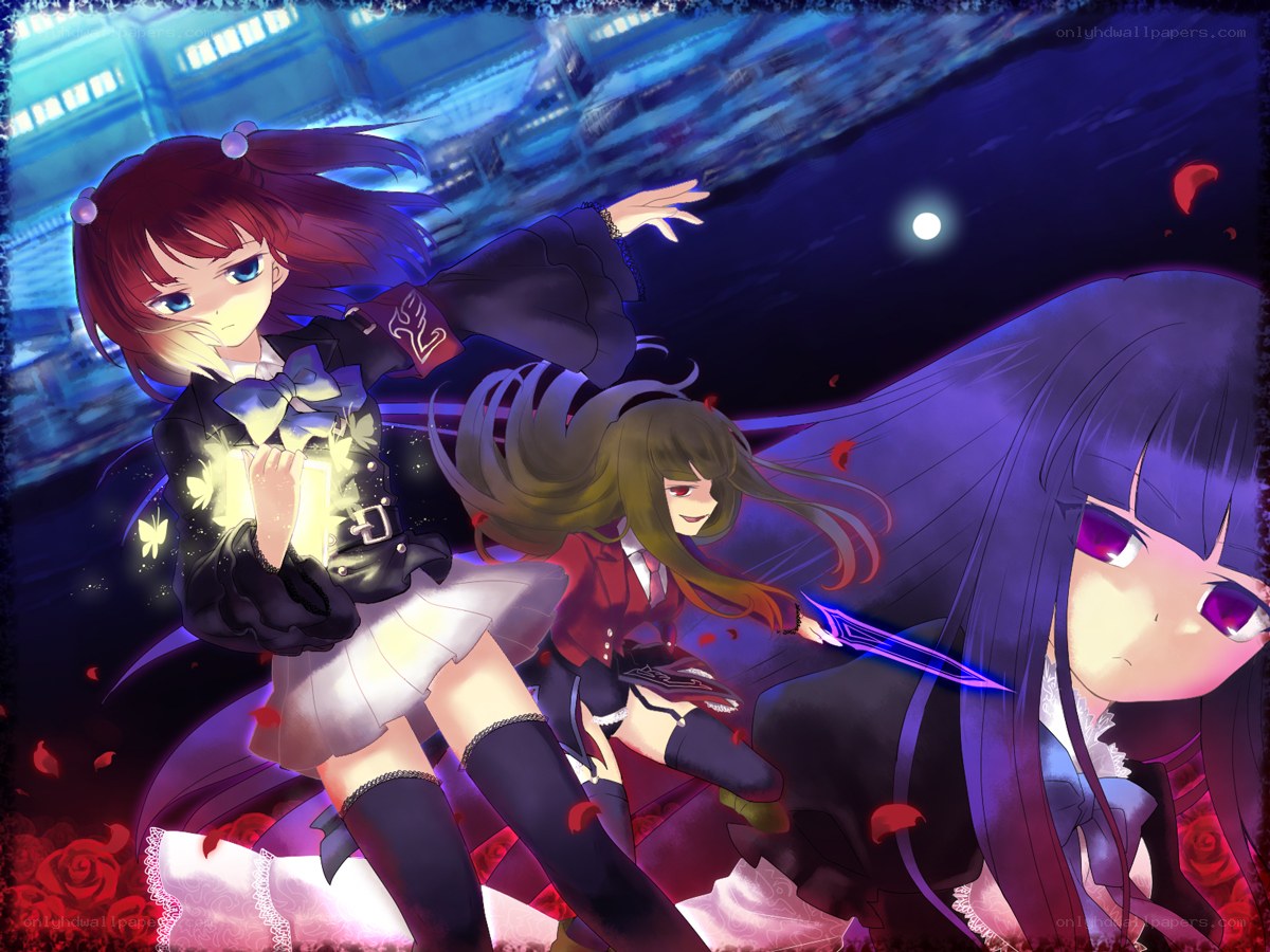 Three girls in a magical battle