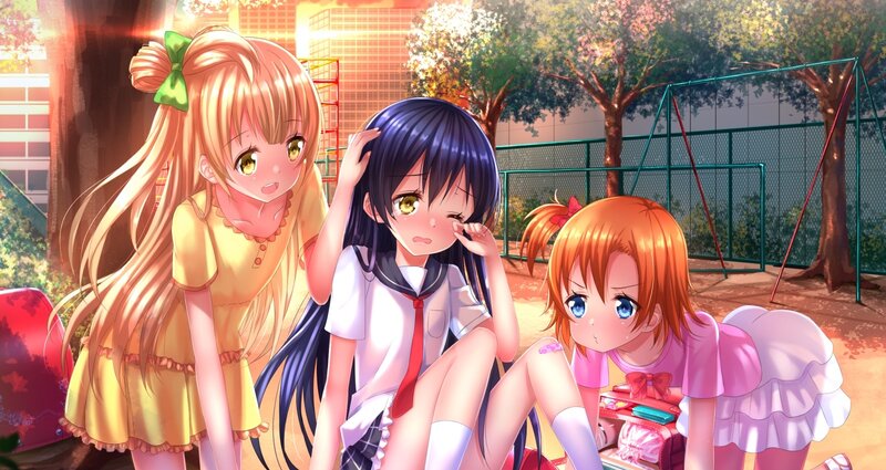 Three Girls in a Park — Yellow
