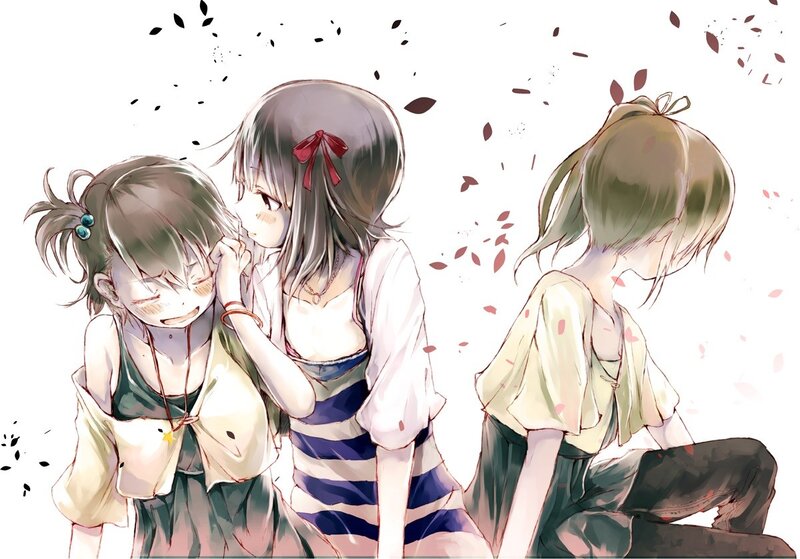 Three girls in a peaceful moment