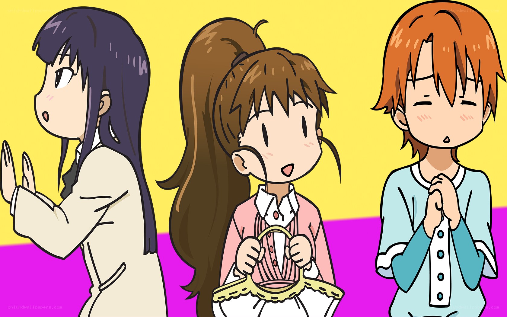 Three girls in a row