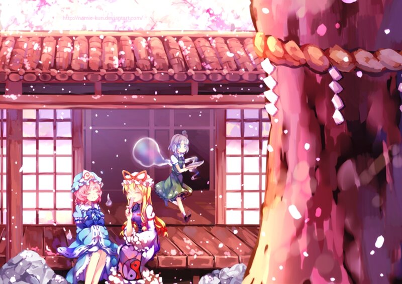 Three Girls in a Shrine