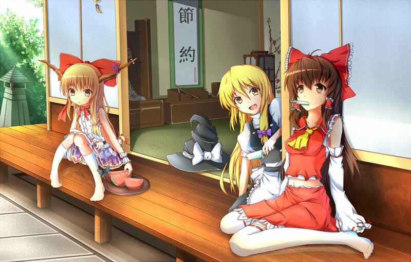 Three girls in a traditional room