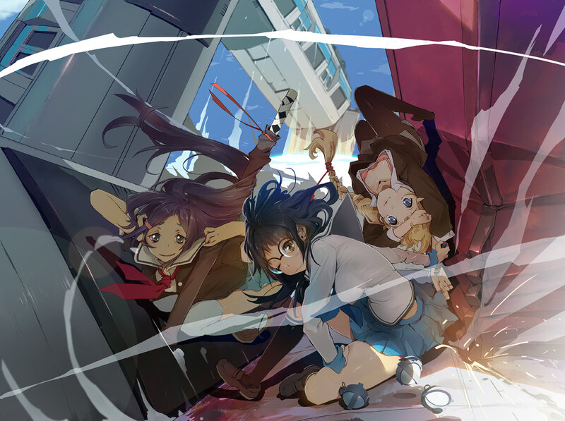 Three Girls in Action — Blue