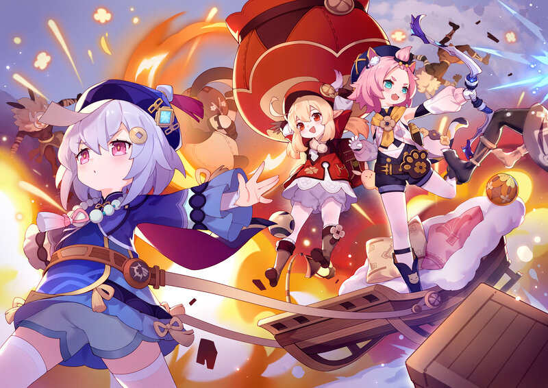 Three Girls in Action — Purple