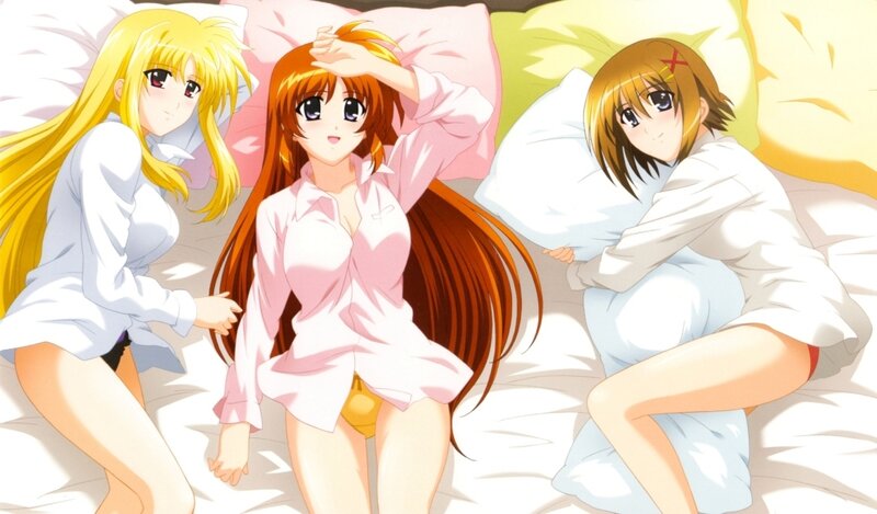 Three Girls in Bed — White