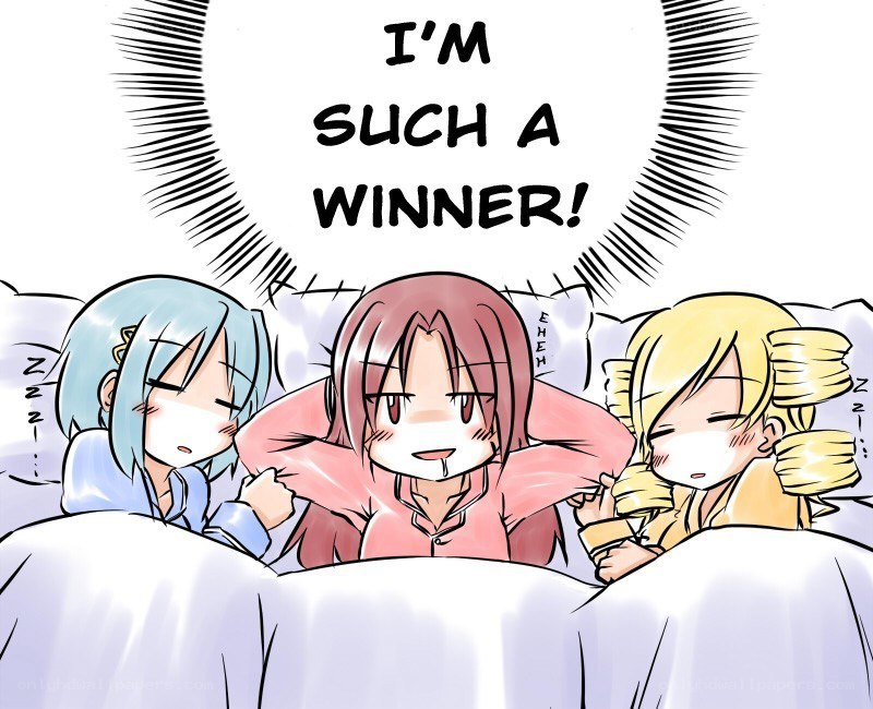 three girls in bed