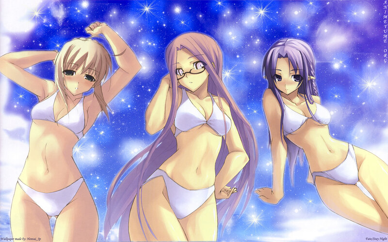 Three Girls in Bikinis — Blue, Dreamy
