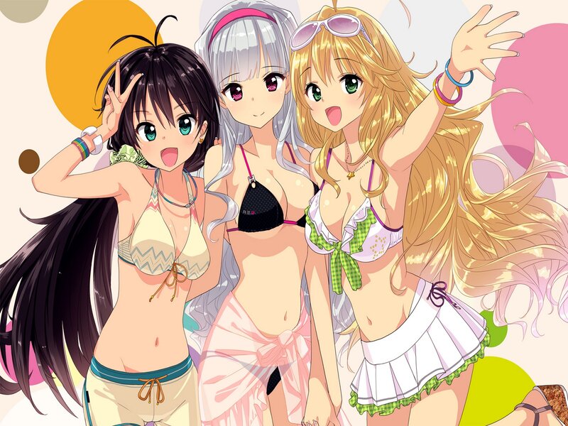 Three Girls in Bikinis — Pink