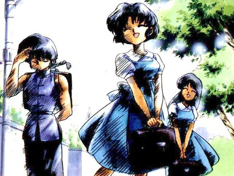 three girls in blue dresses