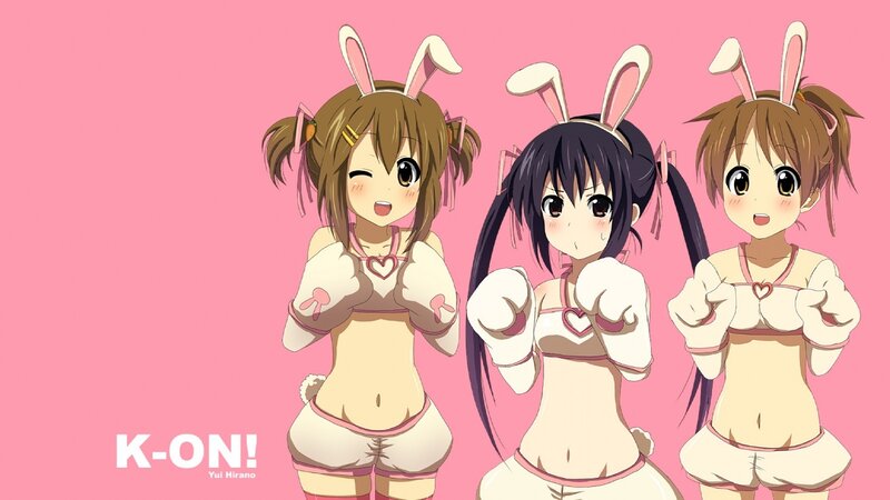 three girls in bunny costumes