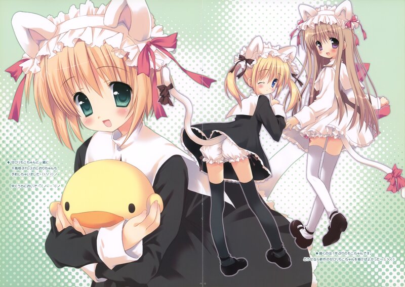 Three Girls in Cat Ears — White