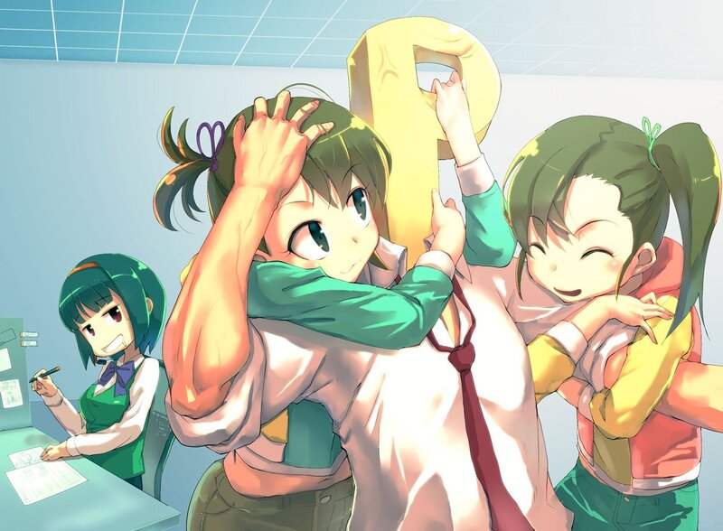 Three Girls in Classroom — Green
