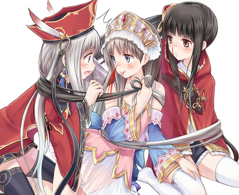 Three Girls in Costumes — Red