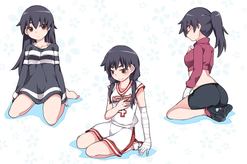 Three Girls in Different Outfits — White