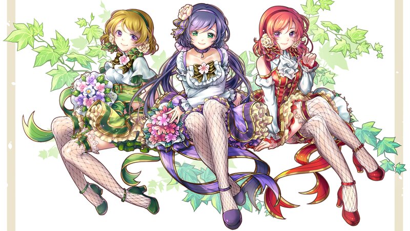 Three Girls in Dresses — Green, Cheerful