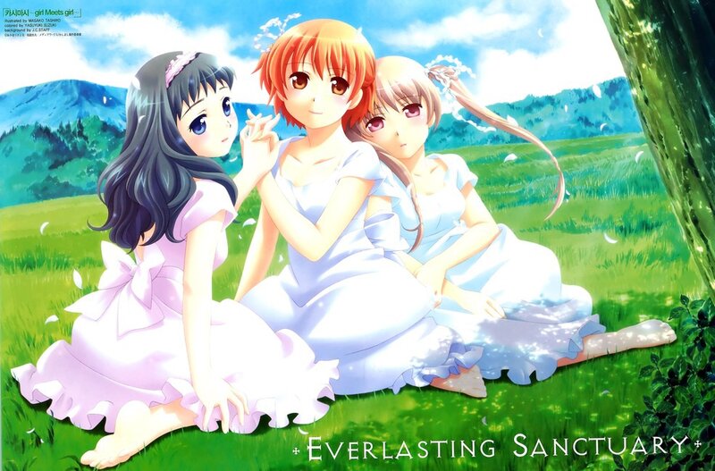 Three Girls in Dresses — Green, Serene