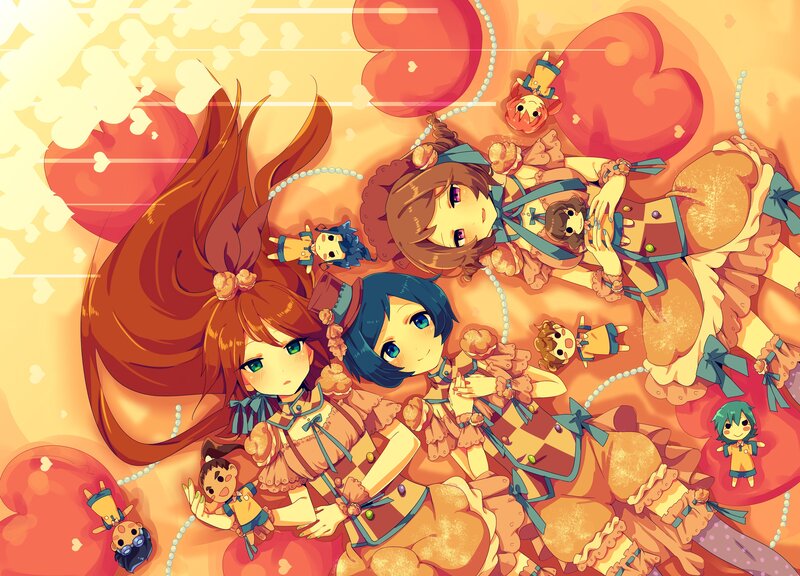 Three Girls in Dresses — Orange, Cheerful