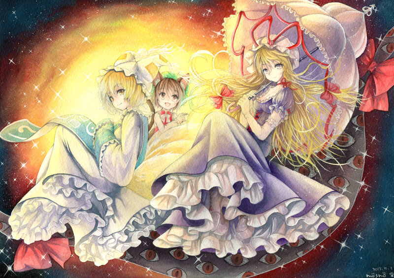 Three Girls in Dresses — Purple, Dreamy