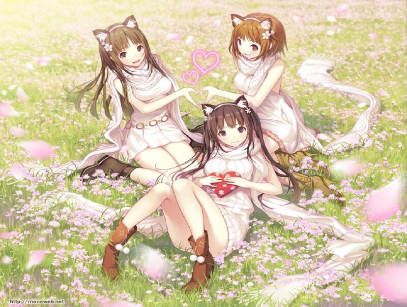 Three Girls in Field — Pink