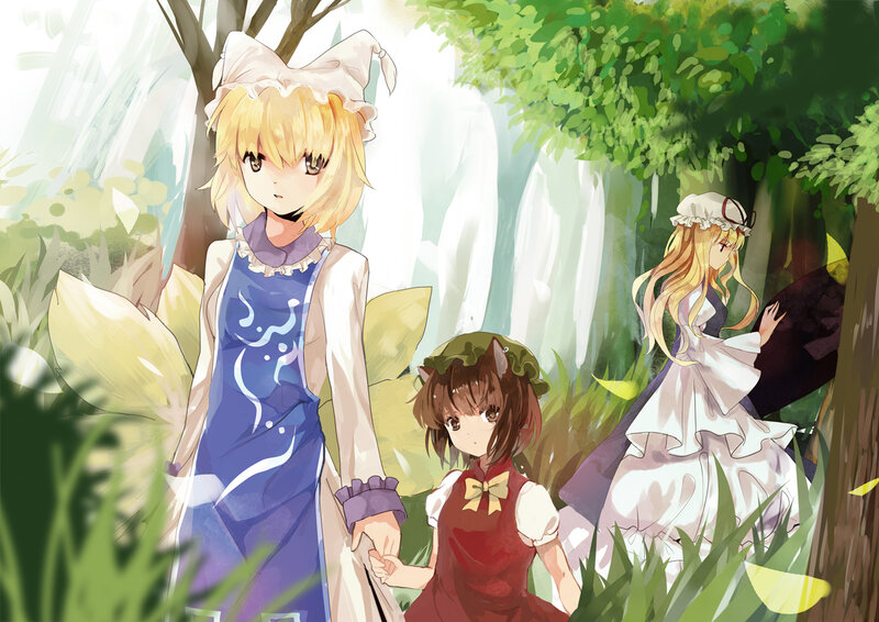 Three Girls in Forest — Green, Serene