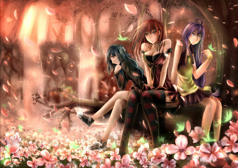 Three Girls in Forest